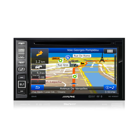 6,1" TFT autorádio ALPINE s navigací, INE-W990BT