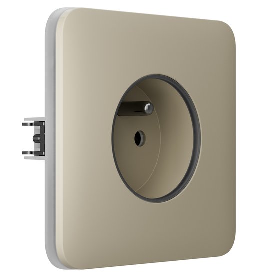 Ajax SoloCover (basic) type E Ivory vestavná zásuvka