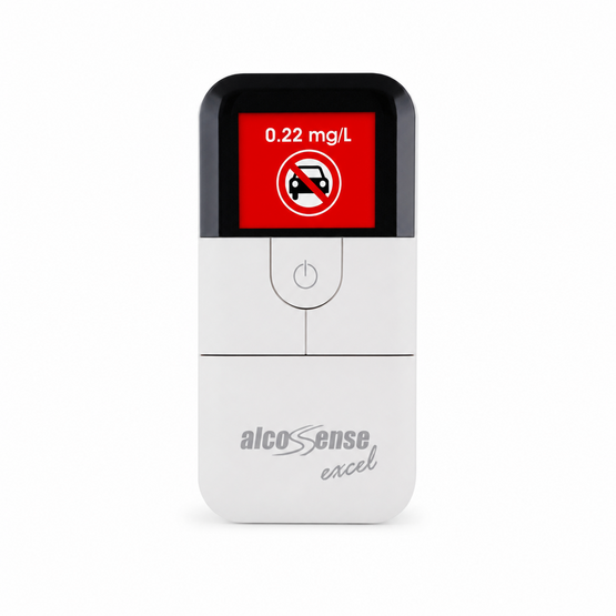 AlcoSense EXCEL Alkohol tester, elektrochemický senzor 64 mm2, 48 mm TFT, 5 náustků