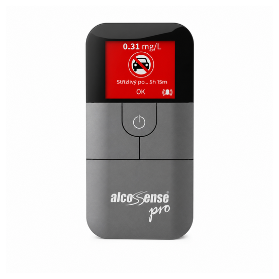 AlcoSense PRO Alkohol tester, elektrochemický senzor 121 mm2, 48 mm TFT, 5 náustků