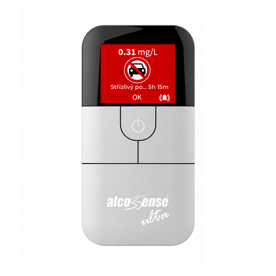 AlcoSense ULTRA Alkohol tester, elektrochemický senzor 200 mm², 48 mm TFT, 100 náustků