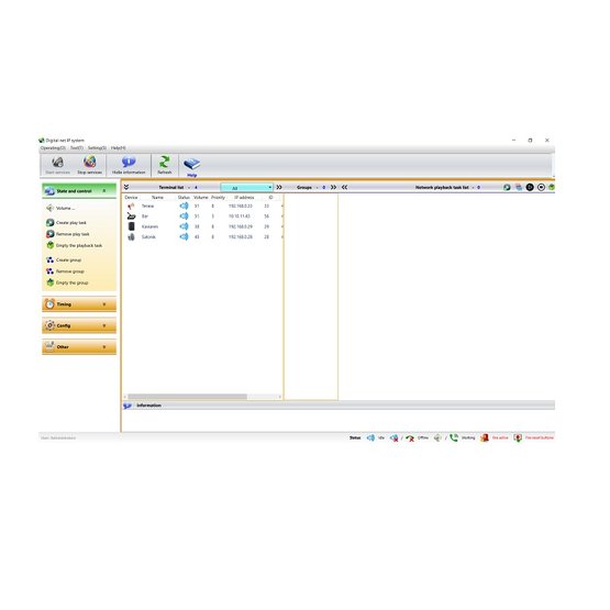 Evoxys EXSW IPSW software pro ovládání IP audio systému