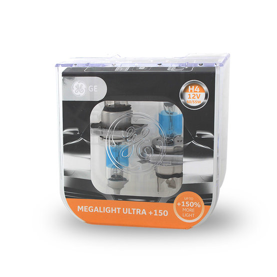 Halogenová žárovka Megalight Ultra +150%, GE H4-MU150