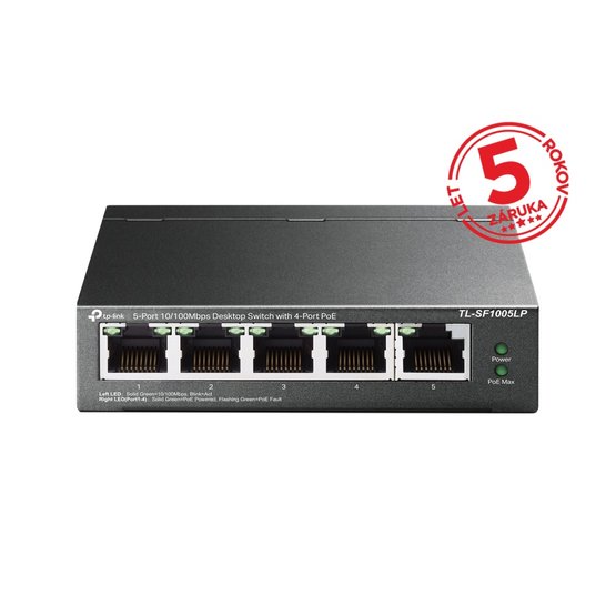 TP-Link TL-SF1005LP 5portový PoE switch