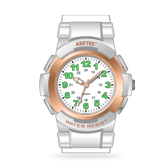 Keetec AIR BT-04W bluetooth lokalizační čip ve tvaru hodinek bílé barvy