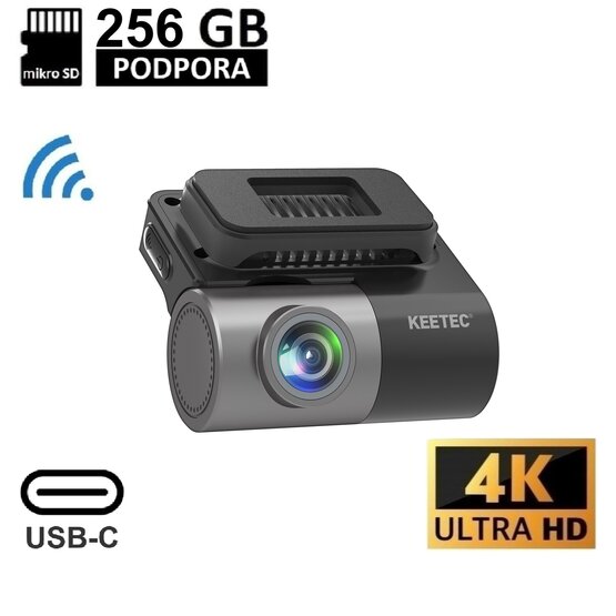 Keetec DC1000 4K Autokamera WiFi, GPS, USB-C