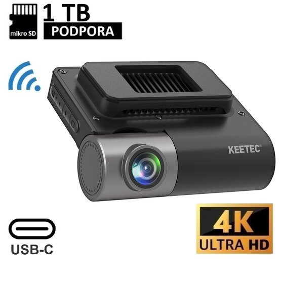 Keetec DC3000 5K HDR Autokamera WiFi, GPS, 3" IPS, USB-C