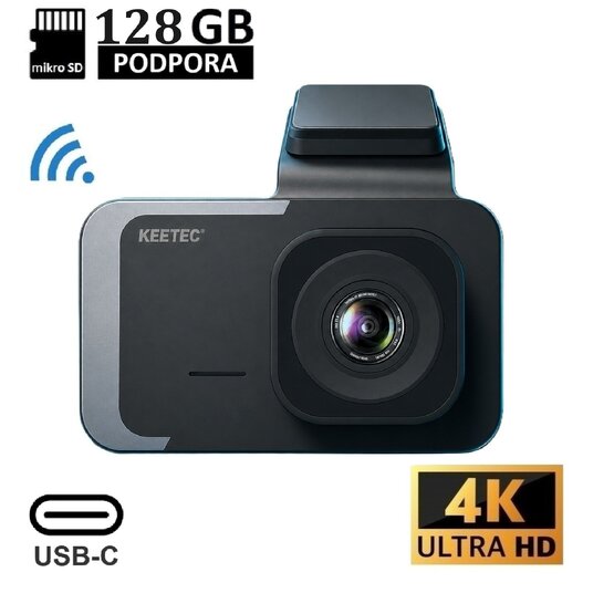 Keetec DC300 4K Autokamera WiFi, GPS, 3" IPS, USB-C