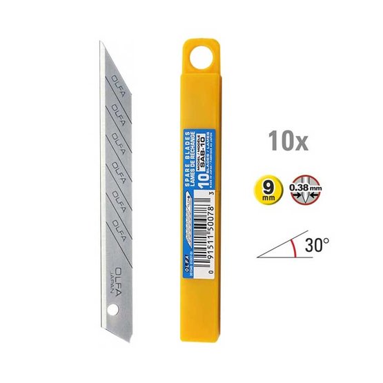 KF 120-SAB-10 náhradní čepele 9mm 30°, OLFA, 10ks k řezači KF 100-SVR-2