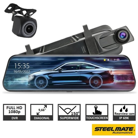 M700 Autokamera ve zpětném zrcátku, dotykový displej