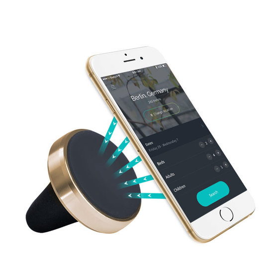 MG MAG GOLD  Magnetický držák smartfonu do mřížky ventilace, zlatý lem