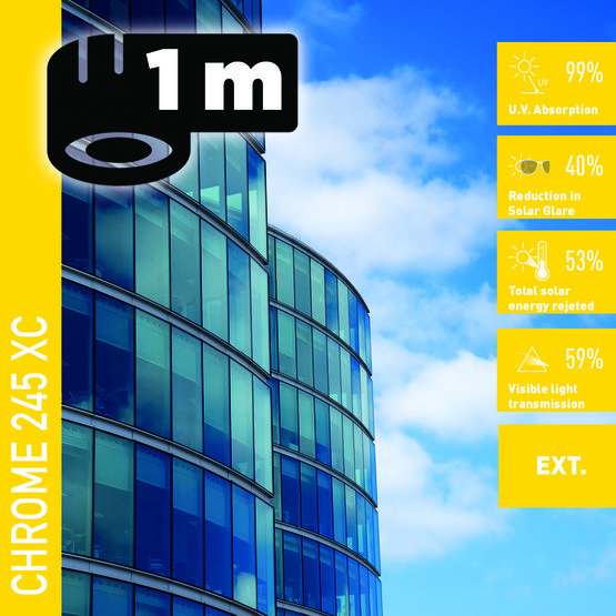 Solar Screen CHROME 245 XC (bm) protisluneční exteriérová fólie zrcadlová