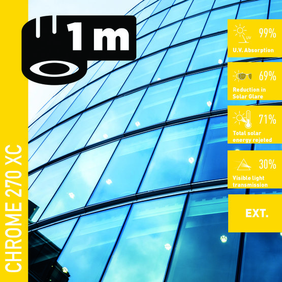 Solar Screen CHROME 270 XC (bm) protisluneční exteriérová fólie zrcadlová