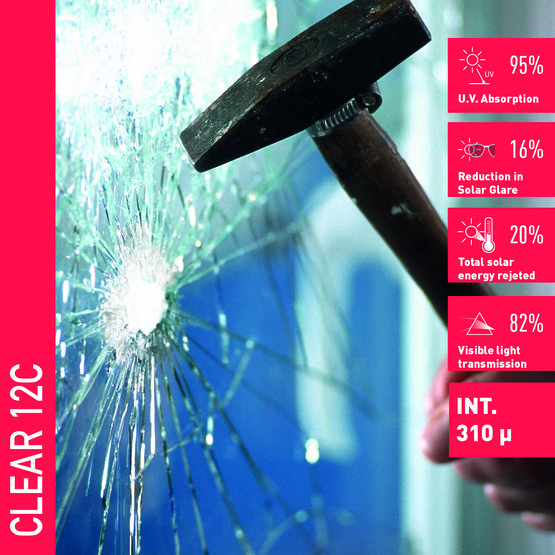 Solar Screen CLEAR 12 C R122 bezpečnostní interiérová fólie