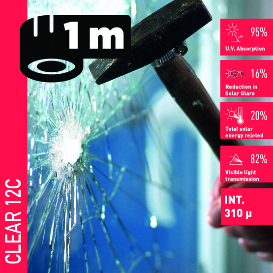 Solar Screen CLEAR 12 C R122 (bm) bezpečnostná interiérová fólia