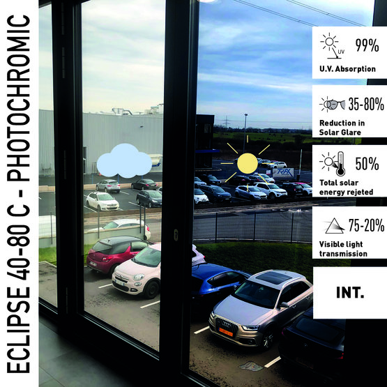 Solar Screen ECLIPSE 40-80 C fotochromatická interiérová fólie