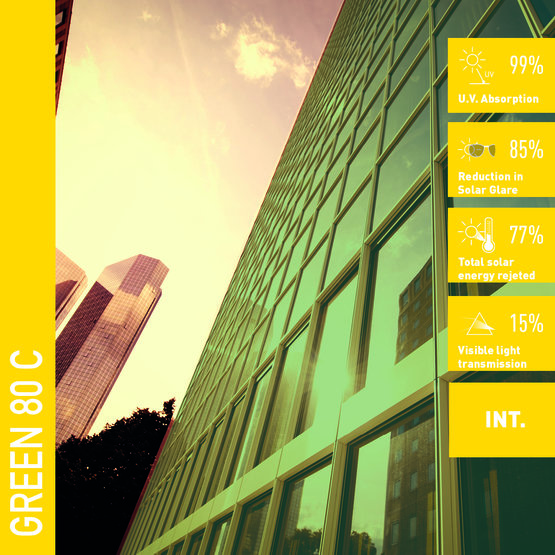 Solar Screen GREEN 80 C protisluneční interiérová fólie zelená