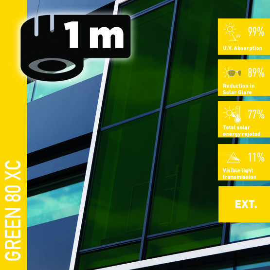 Solar Screen GREEN 80 XC (bm) protisluneční exteriérová fólie zelená