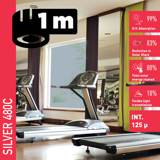Solar Screen SILVER 480 C (bm) protisluneční interiérová fólie zrcadlová