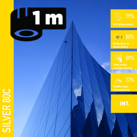 Solar Screen SILVER 80 C (bm) protisluneční interiérová fólie reflexní