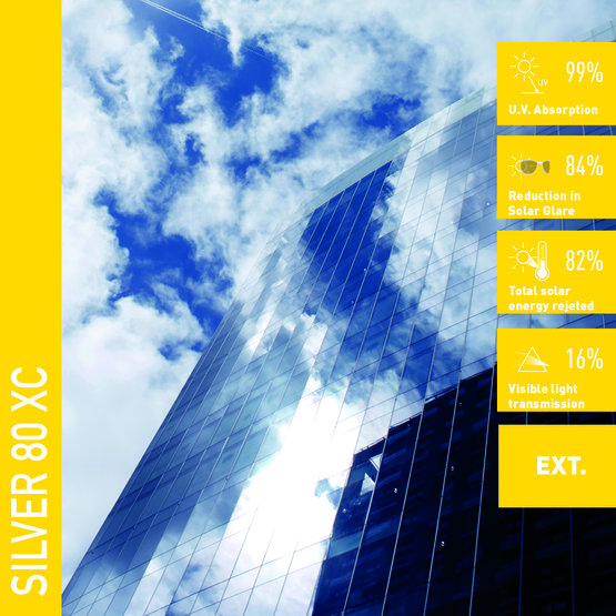 Solar Screen SILVER 80 XC R183 protisluneční exteriérová fólie reflexní