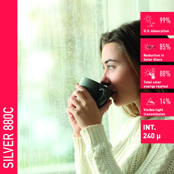 Solar Screen SILVER 880 C bezpečnostní interiérová fólie
