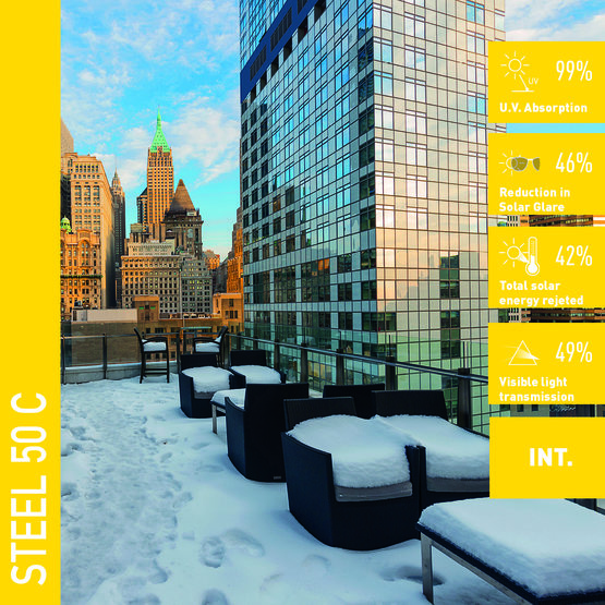 Solar Screen STEEL 50 C protisluneční interiérová fólie tónovaná