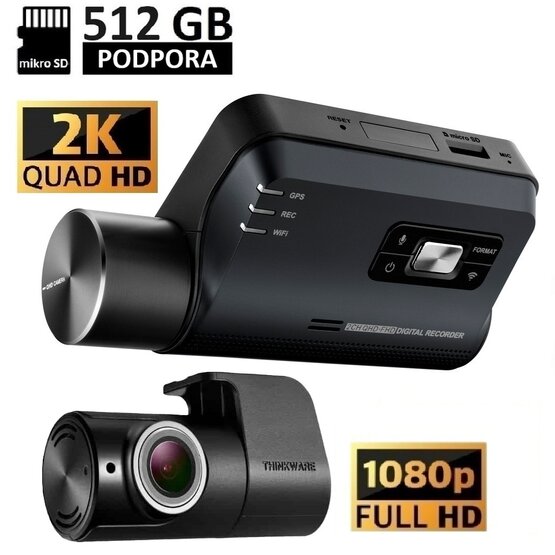 Thinkware Q850 2CH Autokamera 2K+FHD, WiFi, GPS, BT, vzdálený přístup