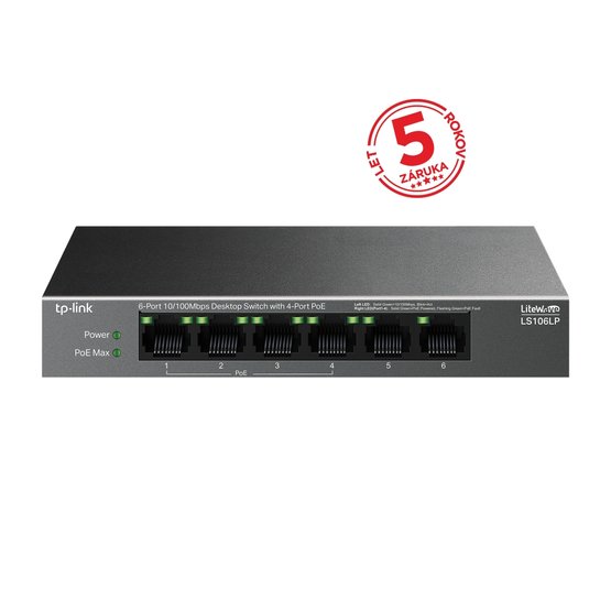 TP-Link TL-LS106LP 6portový PoE switch