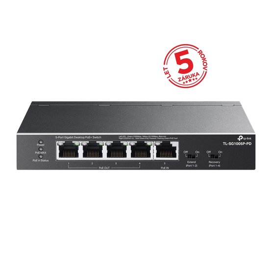 TP-Link TL-SG1005P-PD 5portový PoE+ switch