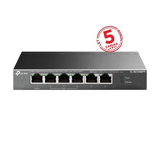 TP-Link TL-SG1006PP 6portový PoE+ switch