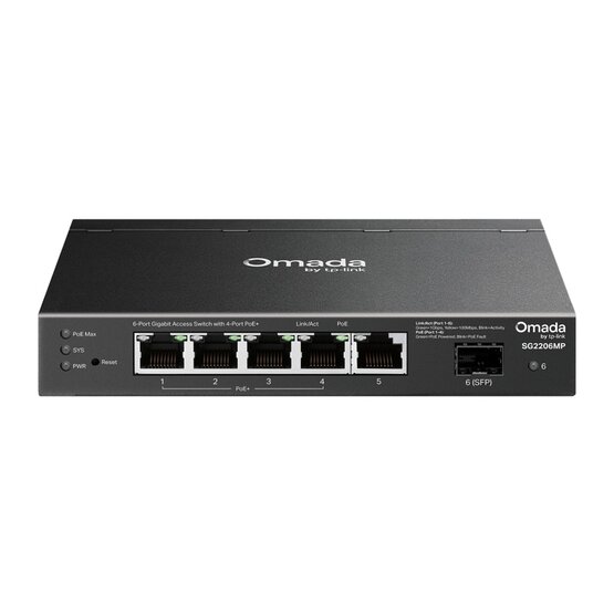 TP-Link TL-SG2206MP Omada 6portový gigabitový PoE+ switch