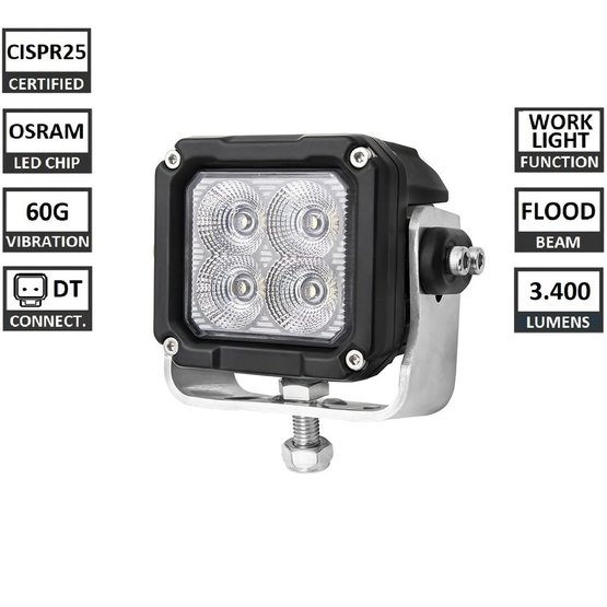 WL 0807-40 Pracovní LED světlo, 9-32V, 3.400lm, Flood, 60G, CISPR certifikát