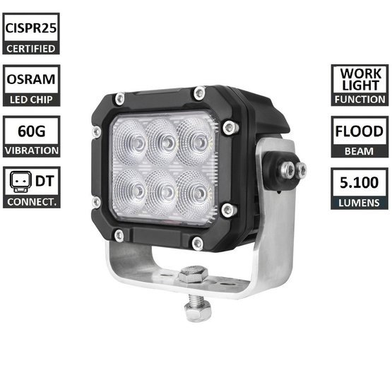 WL 0807-60 Pracovní LED světlo, 9-32V, 5.100lm, Flood, 60G, CISPR certifikát