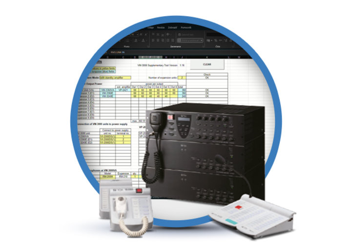 Kalkulačka akumulátorů TOA VM-3000