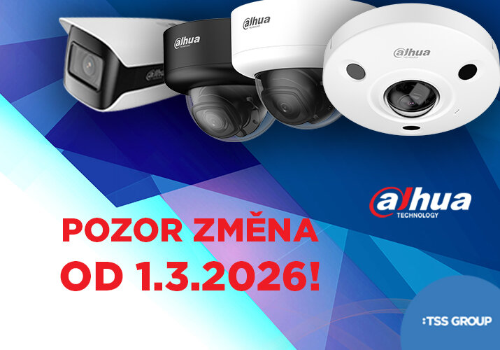 Změna cen dodavatele DAHUA od 1. 3. 2026!