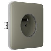 Ajax SoloCover (basic) type E Olive vestavná zásuvka