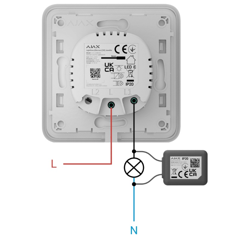 Ajax Bypass (Dimmer) spínač stmívače