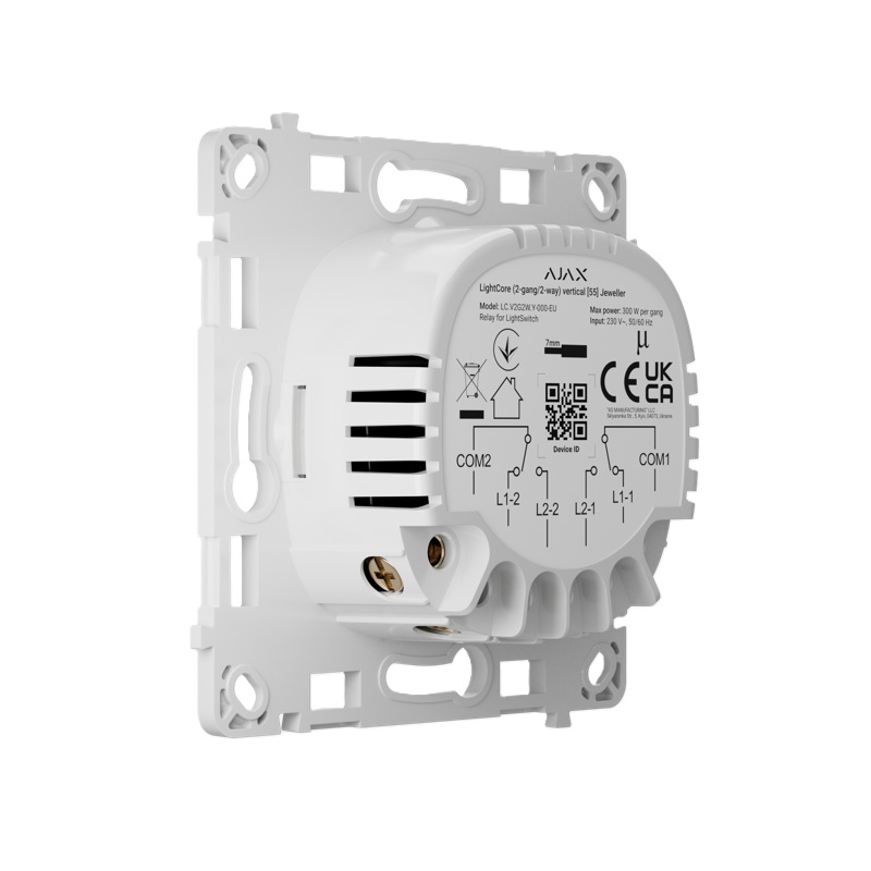 Ajax LightCore 2-gang/2-way vertical inteligentní reléový modul