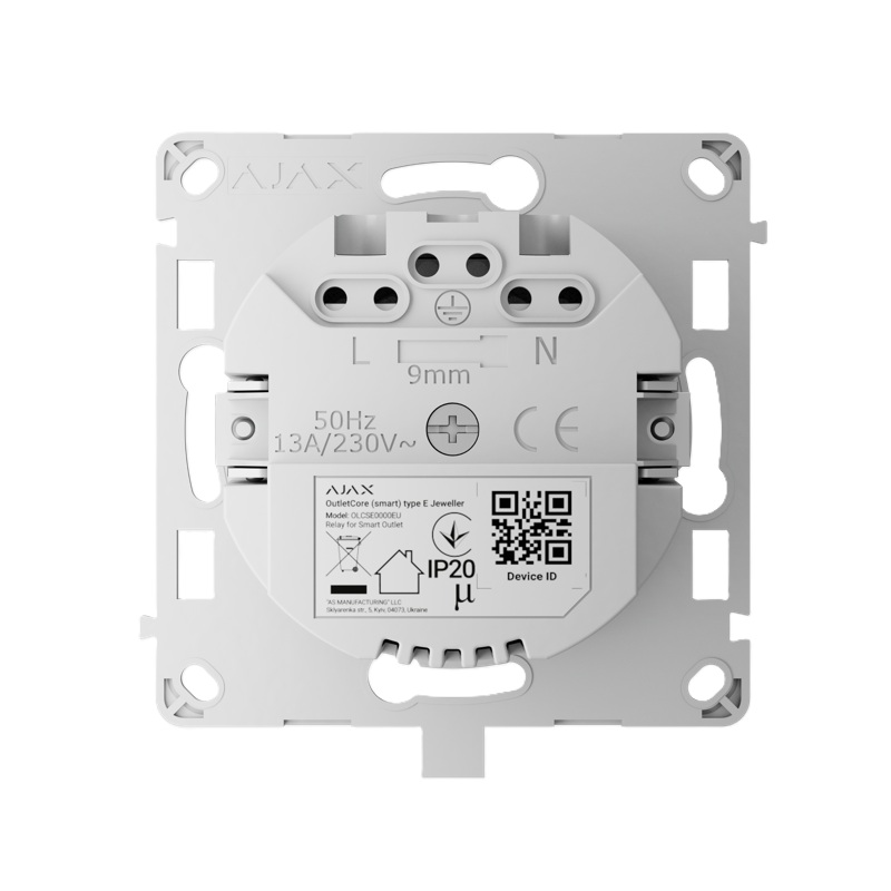 Ajax OutletCore (smart) type E bezdrátová chytrá zásuvka