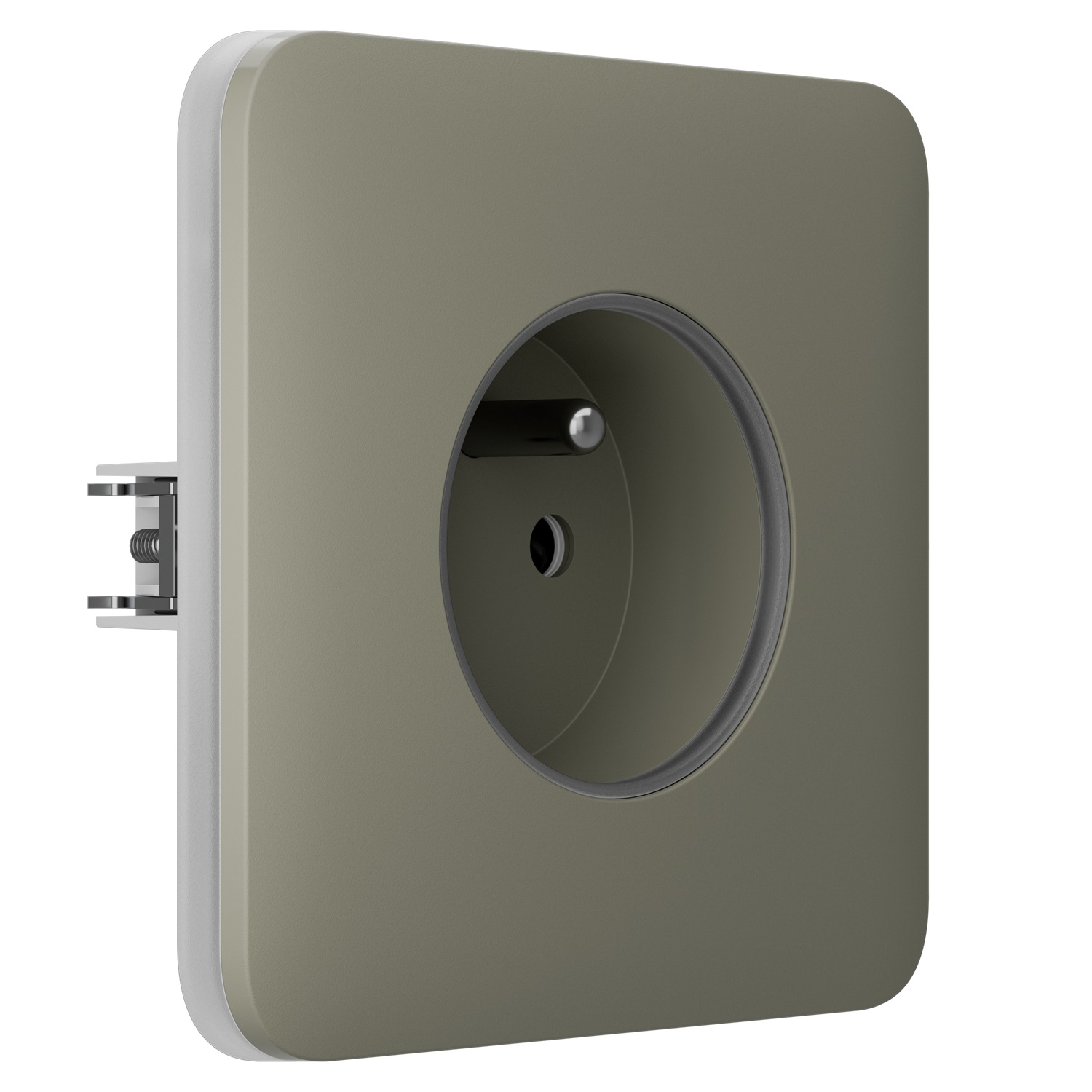 Ajax SoloCover (basic) type E Olive vestavná zásuvka
