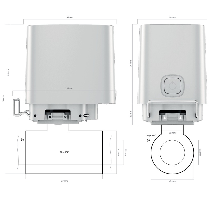 Ajax WaterStop 3/4 White Dálkově ovládaný hlavní uzávěr vody