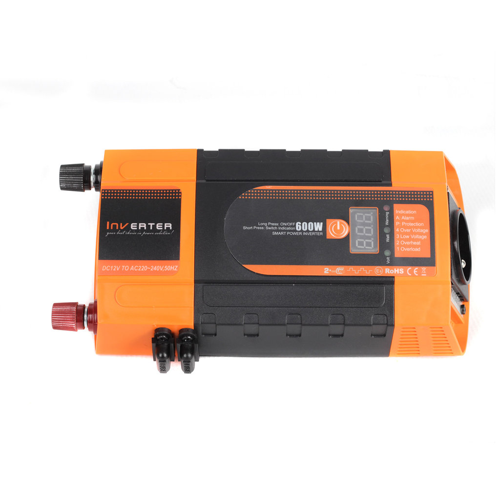 CAR600-D Měnič napětí z 12V na 230V, USB, 600W, displej - CAR600-D