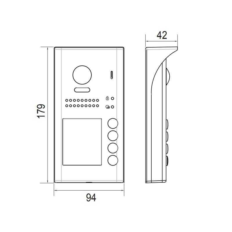 Easydoor DJ 4T ID C dveřní jednotka se 4 tlačítky a RFID