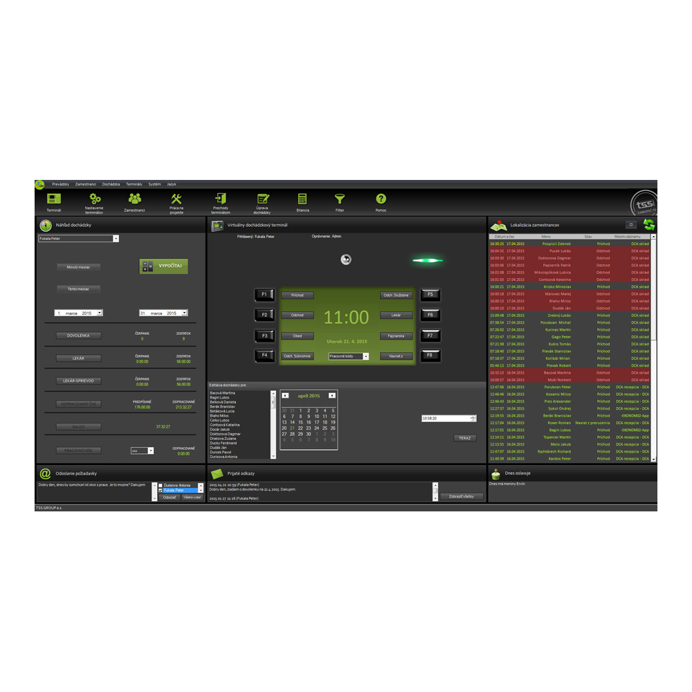 Edo Software Entry Edo2 50 Docházkový software | TSS GROUP