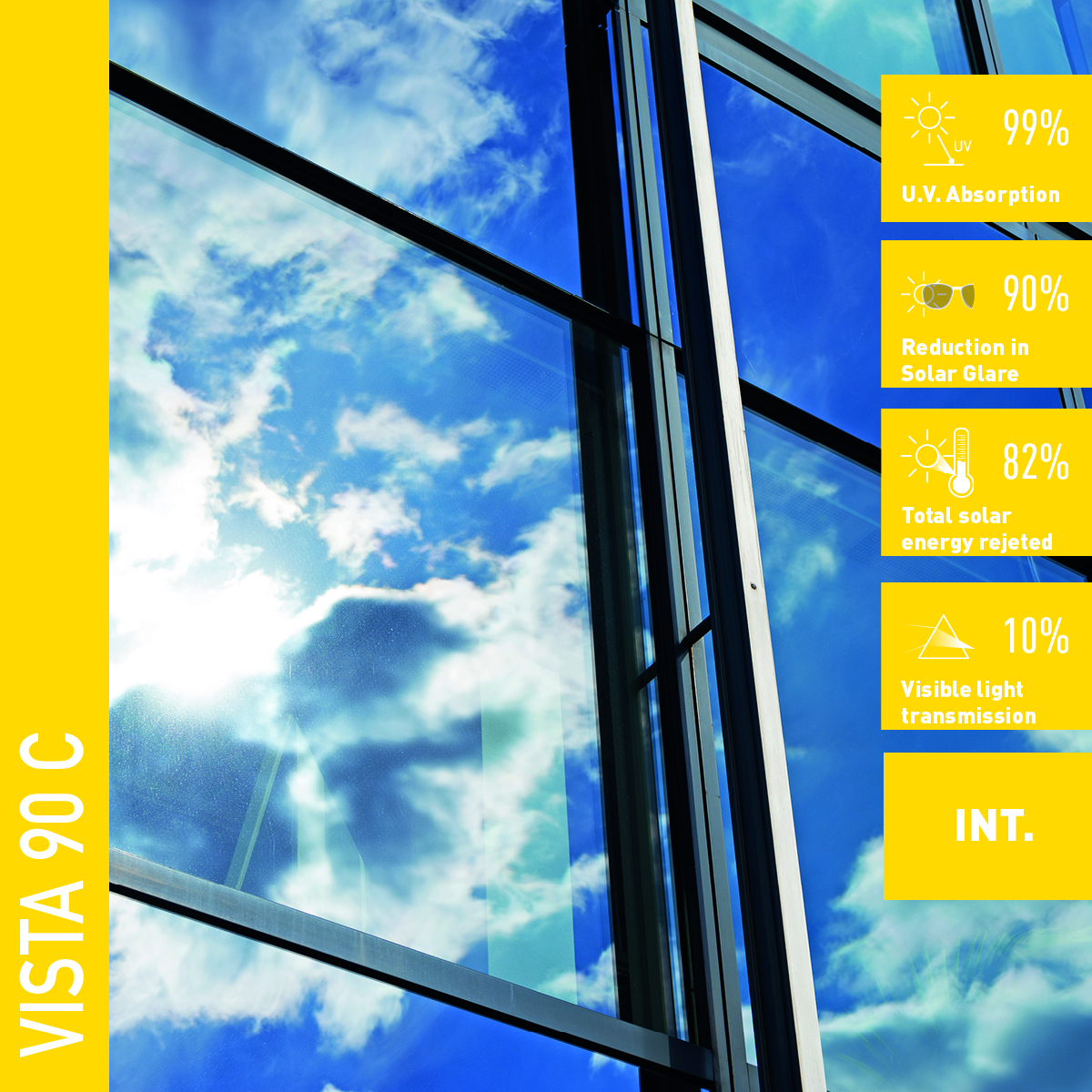 Solar Screen VISTA 90 C protisluneční interiérová fólie reflexní