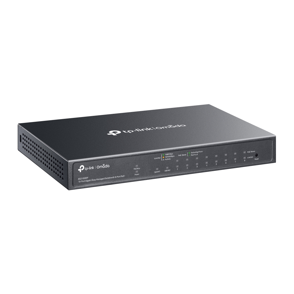 TP-Link TL-ES210GMP 10portový PoE+ Switch