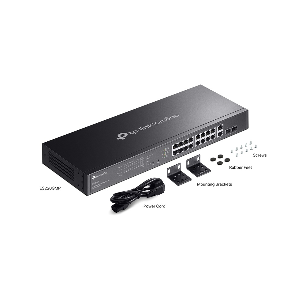 TP-Link TL-ES220GMP 20portový switch