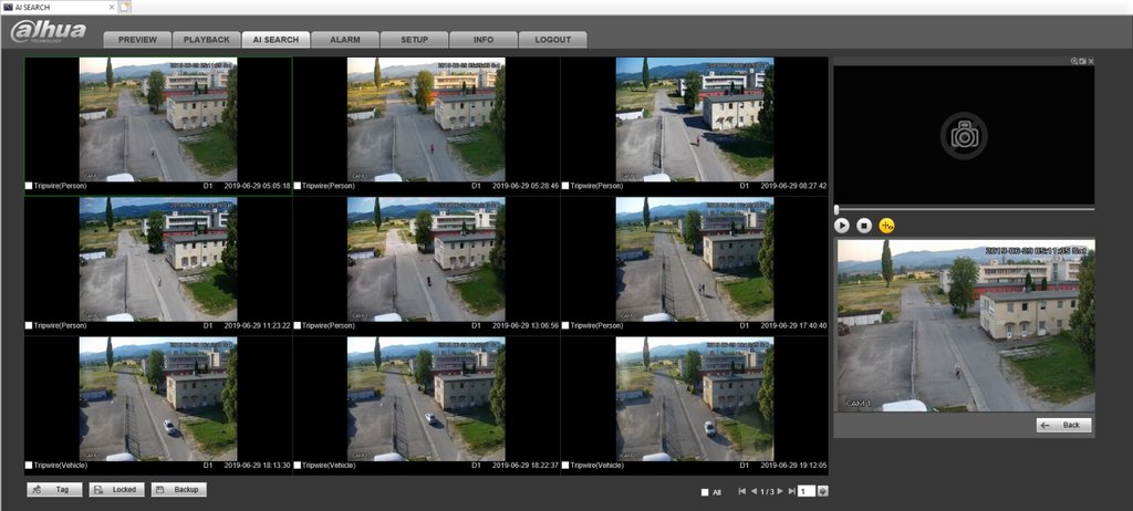 AI Dahua – ochrana perimetru – ukázka výstupu